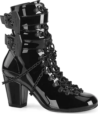 Produktbild von VIVIKA-128 Uni Booties von DemoniaCult, Schwarz Lack , EU 36, US 6