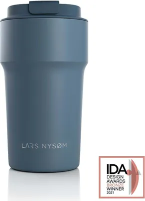 Produktbild von LARS NYSØM Thermo Kaffeebecher-to-go 500ml | BPA-freier Travel Mug 0.5 Liter mit Isolierung | Auslaufsicherer Thermobecher für Kaffee unterwegs 500ml Blue Stone