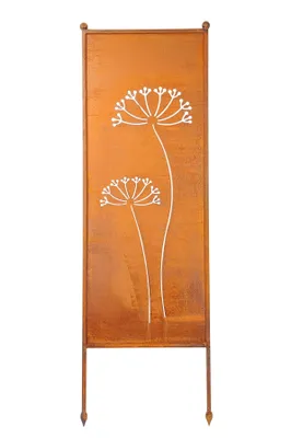 Produktbild von Stele Edelrost Sichtschutz "Dolde" H116cmxB32cm Windschutz Rost Dekowand Deko