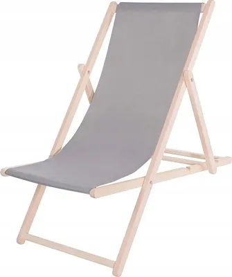 Produktbild von Liegestuhl klappbar Massivholz Sonnenliege für Garten und kleinen Balkon Sicherheitssystem 3 Positionen Klappbar Holzliegestuhl mit Textilgewebe