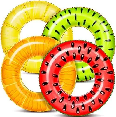 Produktbild von Aufblasbare Pool-Schwimmer, Pool-Ringe, Schwimmschläuche, Schwimmspielzeug, Strandschwimmen, Party-Spielzeug für Kinder und Erwachsene, 4 Stück