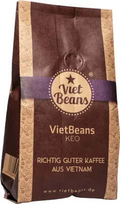 Produktbild von VietBeans KEO - Schokoladiger Kaffee - Gemahlener Röstkaffee - Geröstet in Butter und Rum - Intensiver Schoko-Geschmack - Aroma: Schokolade – 250g…