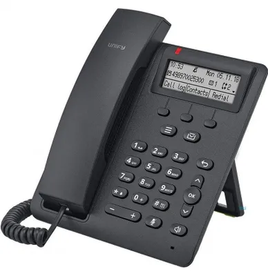 Produktbild von Unify OpenScape Desk Phone CP100, IP-Telefon, Schwarz, Kabelgebundenes Mobilteil, Tisch/Wand, 100 Eintragungen, 162 x 48 Pixel