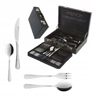 Produktbild von Besteckset Ambition Verona 72-teilig Edelstahl Koffer für 12 Personen