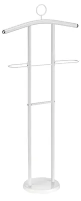 Zdjęcie produktu dla Stojak na ubrania "Herrendiener" GÜNTHER, metalowy, biały - stojak na ubrania z półką, nowoczesny design. Elegancki wieszak do sypialni, z półką na paski i kapelusze
