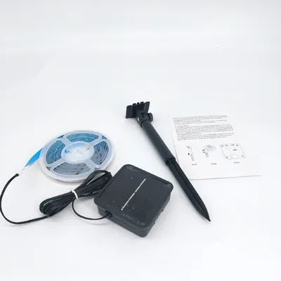 Image de AOZBZ Bande LED 3 m, guirlande lumineuse LED d'extérieur solaire et étanche (IP65), guirlande lumineuse LED d'extérieur à 2 modes, bande LED alimentée par énergie solaire, 90 LED, avec mode ded'éclairage intelligent