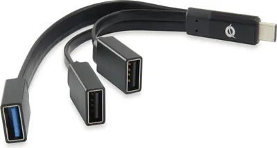 Obrázok produktu pre Conceptronic HUBBIES01B - Hub - 1 x SuperSpeed USB 3.0 + 2 x USB 2.0