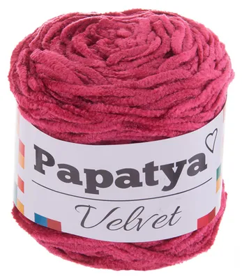 600g Strickgarn Papatya Velvet Chenille-Strickgarn 05 himbeerrot