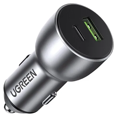 Image de Chargeur voiture Ugreen Cd213 Usb + Usb-C, 36W (Gris)