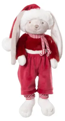 Produktbild von Bukowski Hase Sammy Christmas 30 cm grau/rot Plüschhase
