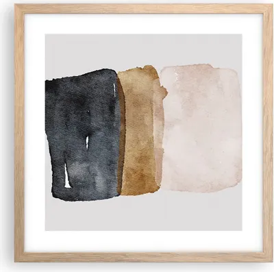 Produktbild von Gerahmtes Poster - Rahmen in heller Eiche - Abstraktion die Farben Aquarell - 40x40 cm - Wand Bild - Wanddeko - Wandbilder - Kunstposter - Wandposter - Bilderrahmen - Bilder - P2NAC40x40-4947