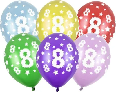 Produktbild von 6 Wild 8th Birthday Luftballons 30cm