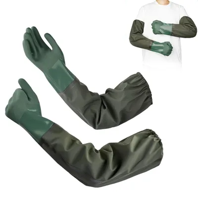 Produktbild von 70 cm lange Gummihandschuhe, chemikalienbestndig, wasserdicht, rutschfest, für Gartenarbeit und Reinigung
