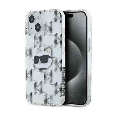 Zdjęcie produktu dla Etui Karl Lagerfeld Choupette Head Monogram do iPhone 15 przezroczysty