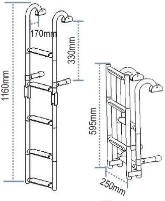 Produktbild von Lalizas Edelstahl Klappleiter Silber 2+3 Steps Silber 2+3 Steps