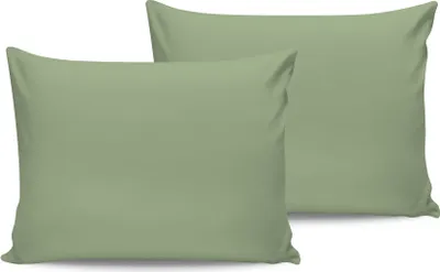 Immagine prodotto di L'Essentiel Linge de Maison, Verde chiaro, set di federe (2 pezzi) (EU) (IT), verde chiaro, 100 % COTONE RANFORCE, 50 x 80 cm