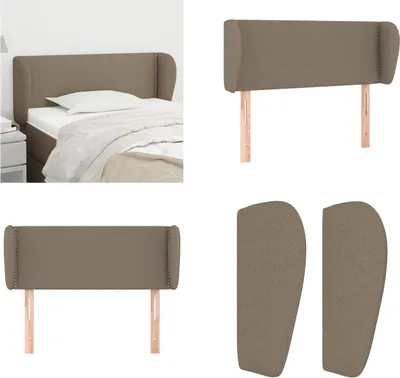 Produktbild von vidaXL Kopfteil mit Ohren Taupe 93x23x78/88 cm Stoff - Kopfteil - Kopfteile - Bett-Kopfteil - Bettkopfteil