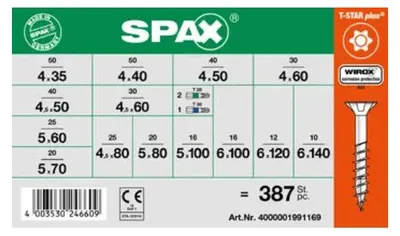 Produktbild von Set mit 364 Holzschraube Senkkopfschraube T-STAR WIROX + 3 Biteinsatz