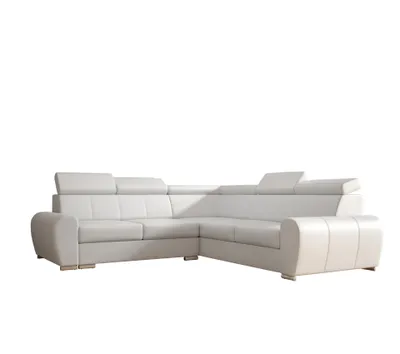 Produktbild von Ecksofa 255 cm Leder Weiß Rechte Seite Apollo KN09