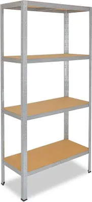 Produktbild von Famanu Metallregal mit 4 verzinkten Ablagen - 175 kg Tragkraft