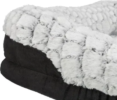 Immagine prodotto di Cuscino ortopedico per cani Unyqoos® con schiuma viscoelastica, rivestimento lavabile a 30°C, nero/grigio, adatto a cani di piccola e media taglia