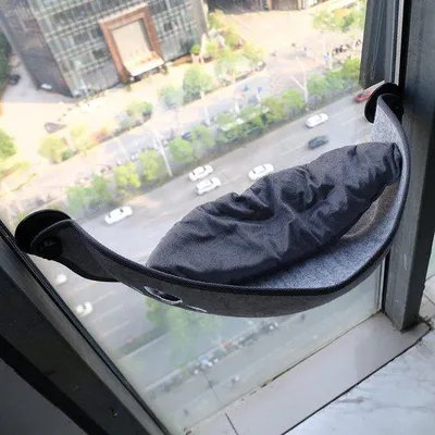 Produktbild von Famanu Katzenhängematte für das Fenster - bequeme Katzenliege mit Fensterbankbefestigung
