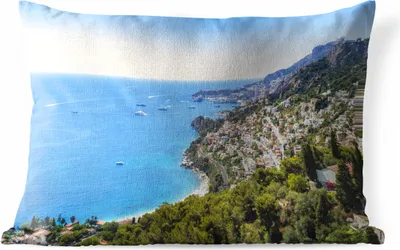 Produktbild von MuchoWow® Outdoor Kissen - Berg - Meer - Stadt - 60x40 cm - Wetterfest - Lounge Kissen - Zierkissen - Kissen für Innenräume