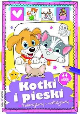 Zdjęcie produktu dla Kolorowanka i naklejanka dla dzieci Kotki i Pieski