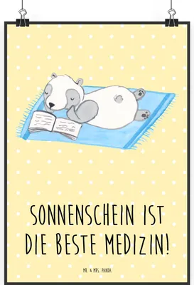Produktbild von Mr. & Mrs. Panda Bild Sommer Sonnenschein DIN A0 - Gelb Pastell - Geschenk, Gemütlichkeit, Summer Vibes, Sommergefühle, Feelings, Kuscheln, Kunstdruck, wanddeko, drucke