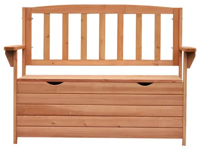 Produktbild von 2-Sitzer-Gartenbank mit Staufach aus Holz