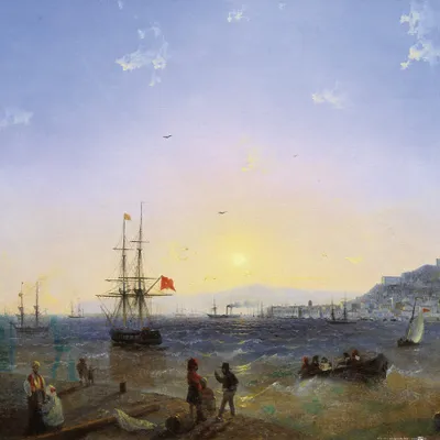 Obrázok produktu pre Ivan Aivazovsky Art Print Obraz - Pohľad na Kerč, 1839 (40 x 40 cm)