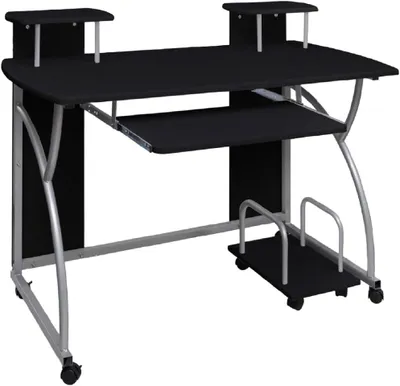 Produktbild von Computertisch aus Holz, 110 x 52 x 88,5 cm, Farbe: Schwarz
