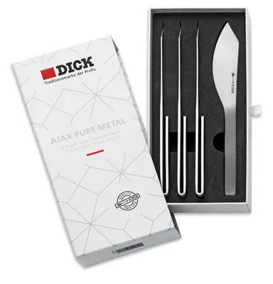 Produktbild von F. DICK Pure Metal Ajax Steakmesser-Set 4-teilig, breites Klingenblatt