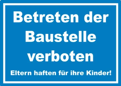 Produktbild von Betreten der Baustelle Schild weiß-blau A3 (297x420mm)