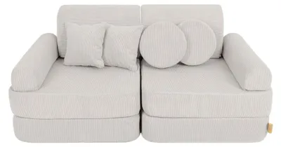Obrázok produktu pre Detská modulárna pohovka Pocket 120 cm, zamatová, 10 dielov, SLIMCORD, s penovou výplňou, certifikát OEKO-TEX, na hranie