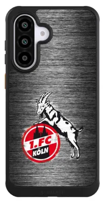 Produktbild von NIVOCASE Hülle für Samsung Galaxy A56 5G Handyhülle NIVOcore Case Schwarz 1. FC Köln Metallic Look Offizielles Lizenzprodukt