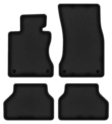 Produktbild von Velours-Fußmatten für BMW 5 E61 RZEPY 2003-2010 (Kombi/Avant) – 4-tlg, Schwarz, passgenau – Wielganizator DURBAN