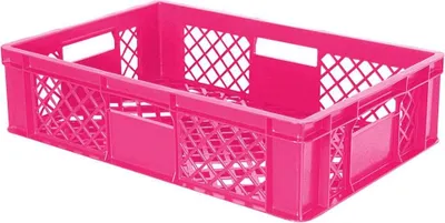 Produktbild von 90 Stück Eurobehälter durchbrochen/Bäckerkiste, LxBxH 600 x 400 x 150 mm, PE-HD, lebensmittelecht, pink, Palettenware