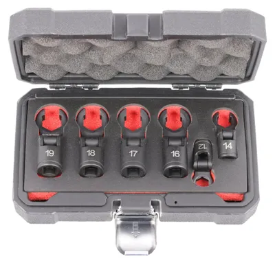 Obrázok produktu pre Sada nástrčných kľúčov - hlavíc s kĺbom 3/8'' na brzdové potrubia 6ks