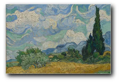 Produktbild von Kunstdruck „Kornfeld mit Zypressen“ von Vincent van Gogh – 30×45 cm – ungerahmt