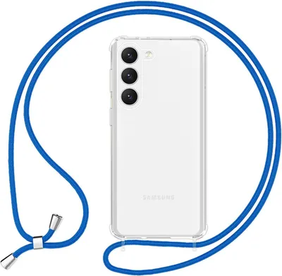 Produktbild von Klare Hybrid Hülle mit Kette zum Umhängen für Samsung Galaxy S23 Blau