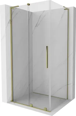 Produktbild von Mexen Velar L Duschkabine, verschiebbar 90 x 70 cm, transparent, gold - 871-090-070-03-50