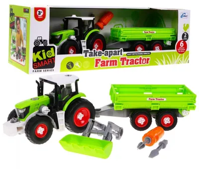 Immagine prodotto di Trattore smontato con rimorchio per bambini dai 3 anni in su. Cacciavite + cacciavite + bulldozer
