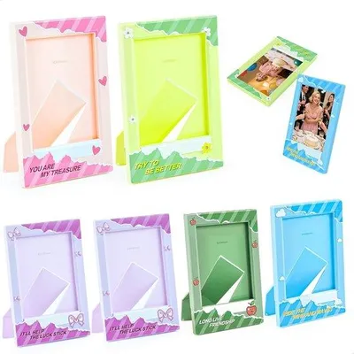 Produktbild von 6 Stück Mini-Fotoecken 7,5cm - Farbenfrohe Stehende Fotos - Tisch-Top Kleine Fotolisten für Instax 7,5cm Fotos und Kinotickets