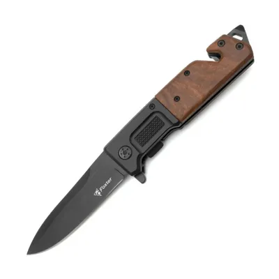 Obrázok produktu pre FOXTER Skladací turistický nôž s drevenou rukoväťou, 23 cm