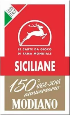 Imagen del producto de Cartas de juego sicilianas rojas para conmemorar el 150º aniversario