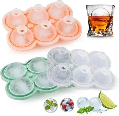 Produktbild von Famanu Eiswürfelform Silikon, 4,5 cm, wiederverwendbarer Eiswürfelhalter mit Deckel für Cocktails und Getränke