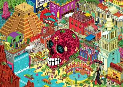 Produktbild von Grafika Puzzle Mexique - 1500 Teile buntes Legespiel
