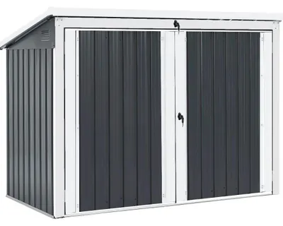 Produktbild von HOME DELUXE - Mülltonnenbox BASURA L - Maße 190 x 101 x 134 cm, Raumfläche 1,5 m² - für 1x 240 L + 2x 120 L Mülltonnen I Mülltonnenbox, Gartenbox