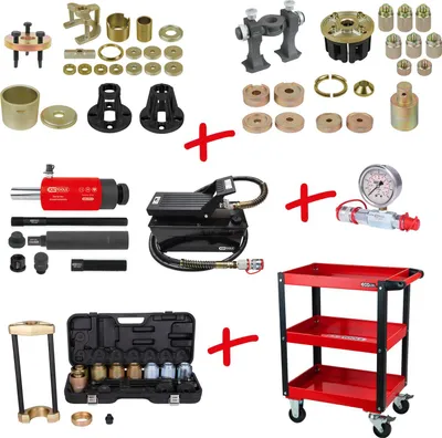 Produktbild von KS TOOLS Universal Radlagermontage und Demontage-Satz mit Servicewagen 110tlg. - 440.3110